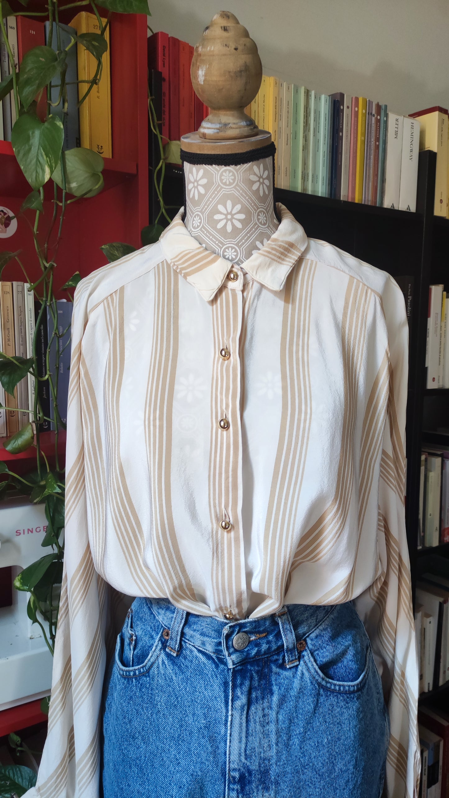 Camicia in seta a righe