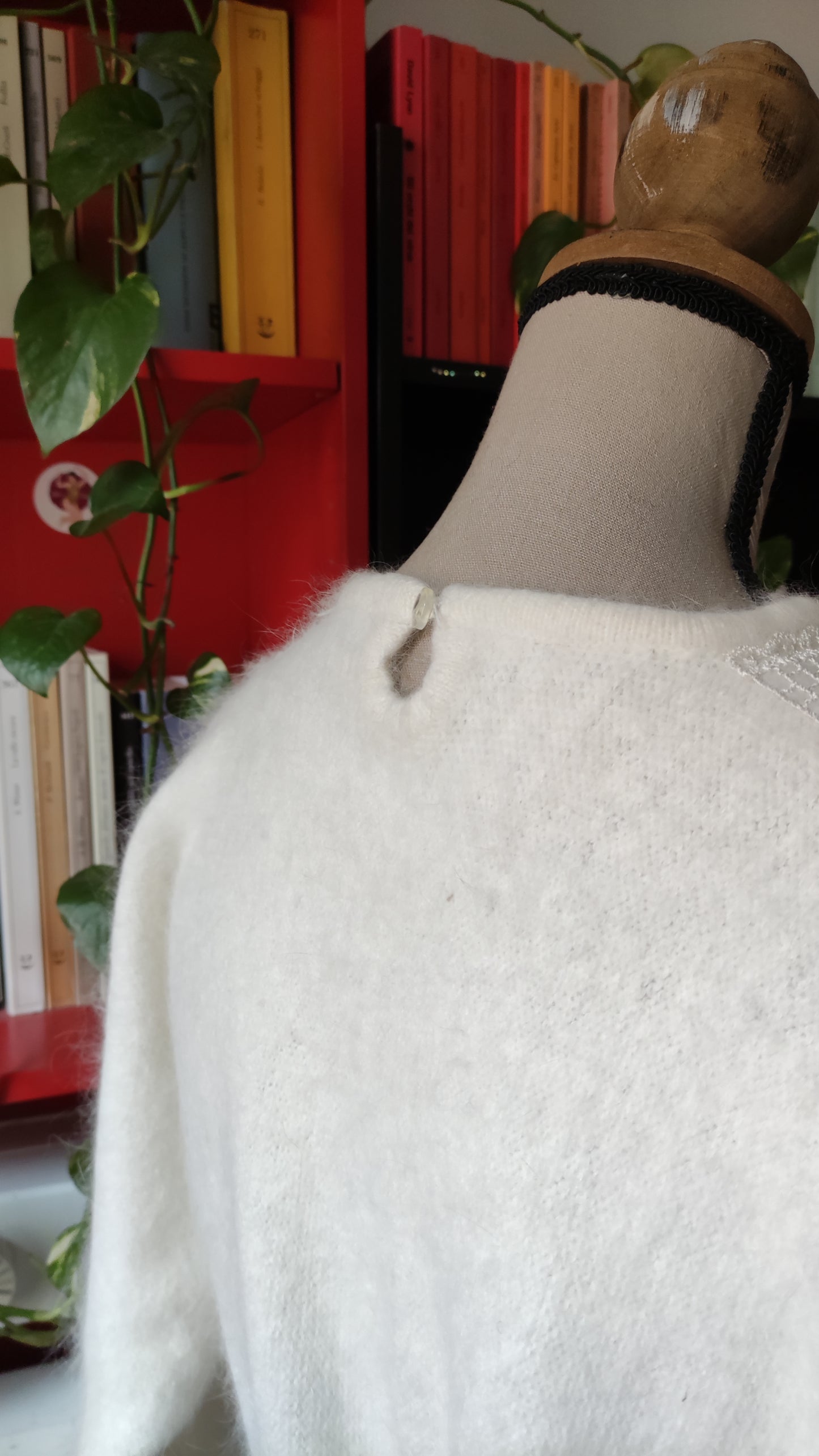 Maglione mohair panna