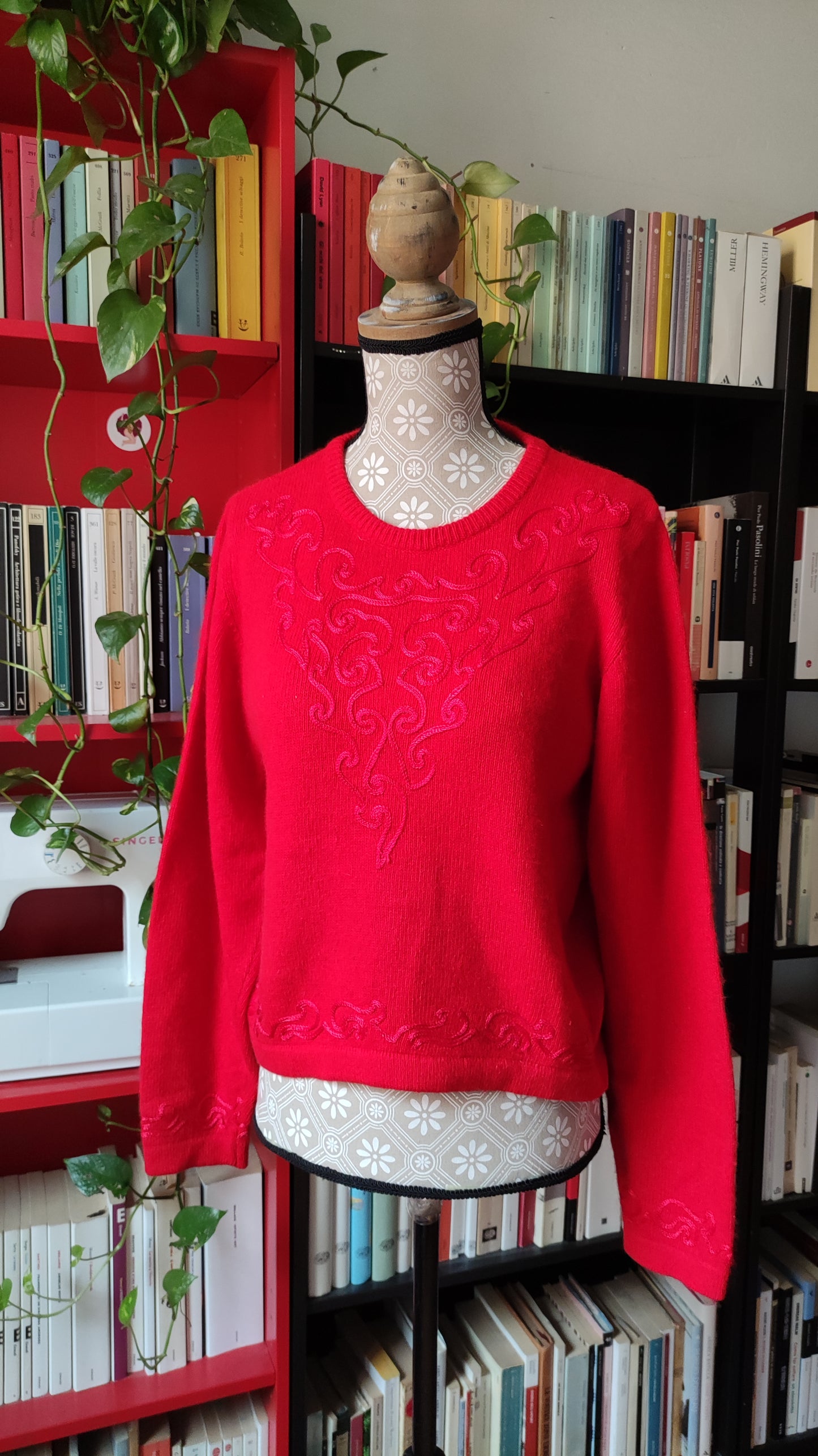 Maglione mohair rosso