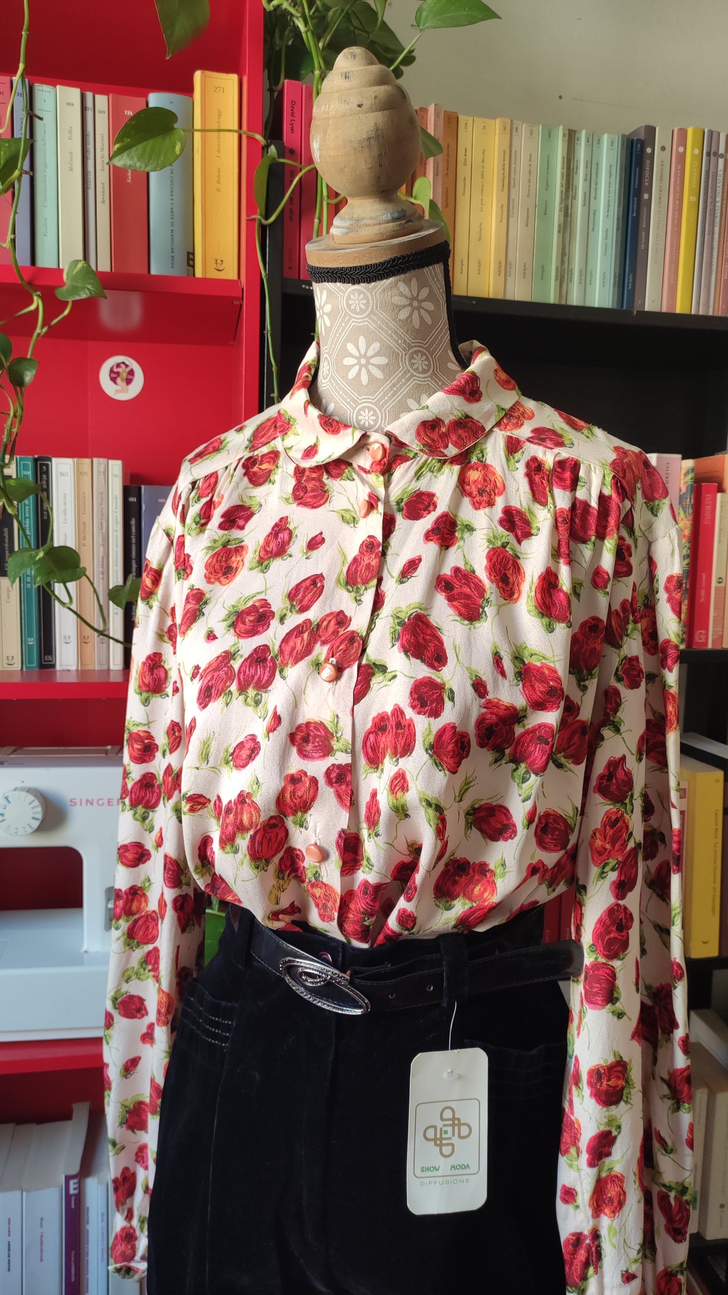 Camicia romantica con rose