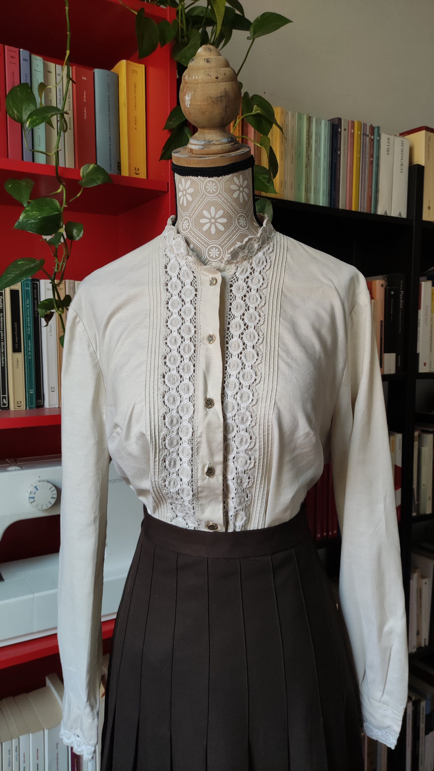 Camicia romantica écru