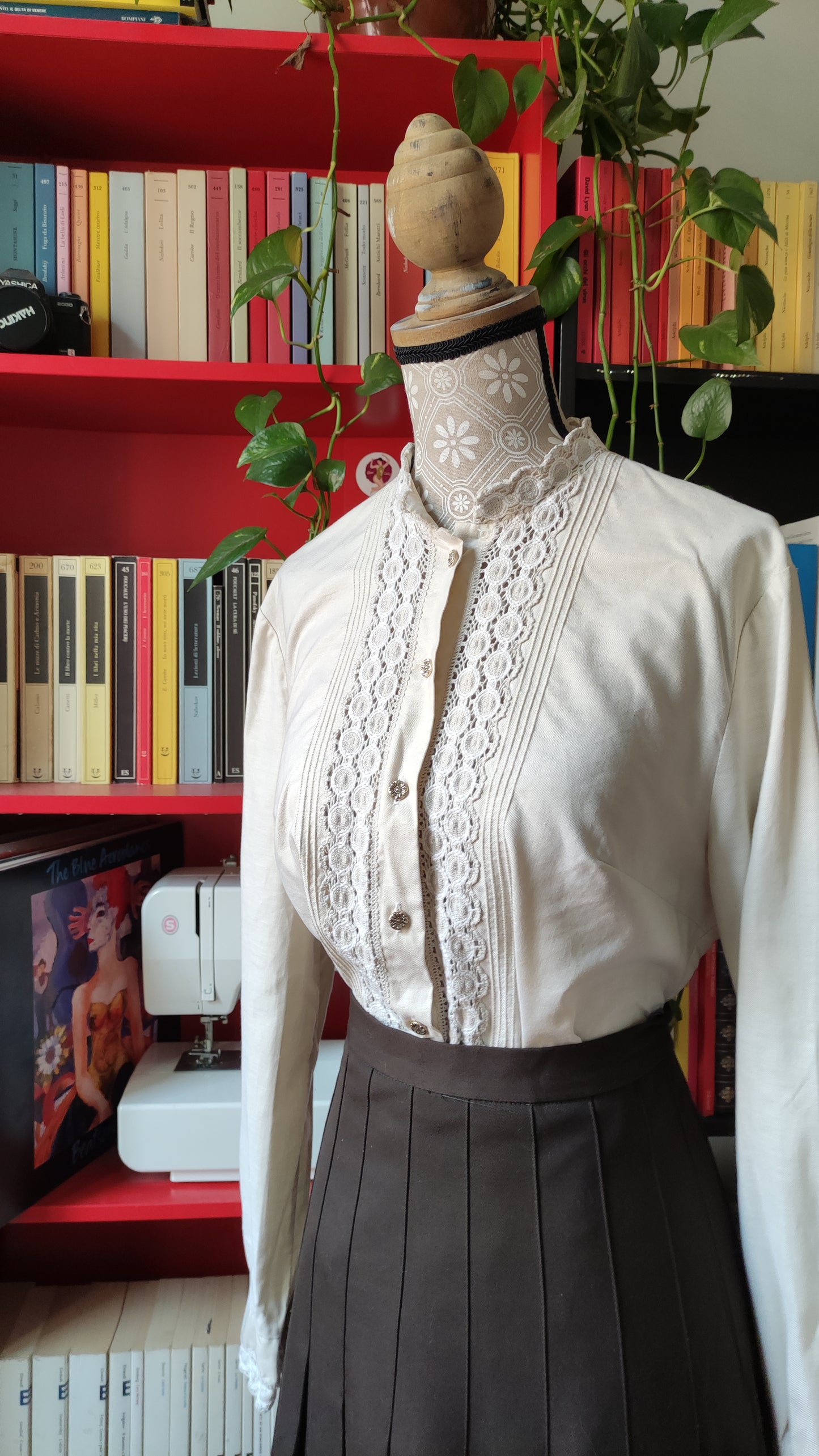 Camicia romantica écru