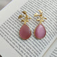 Orecchini foglia rosa