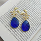 Orecchini foglia blu