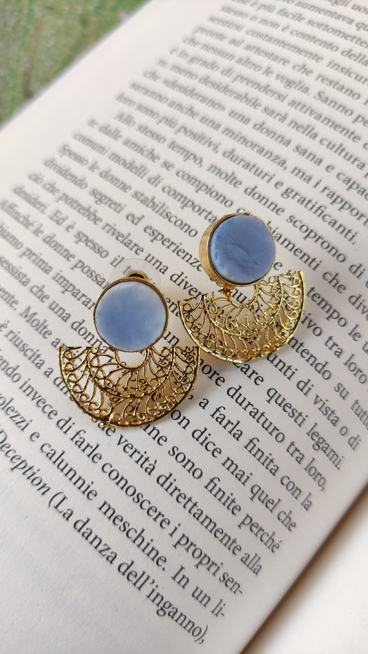 Orecchini luna azzurri