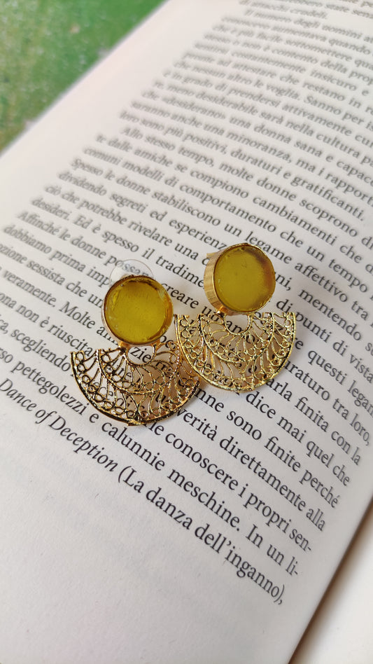 Orecchini luna ocra