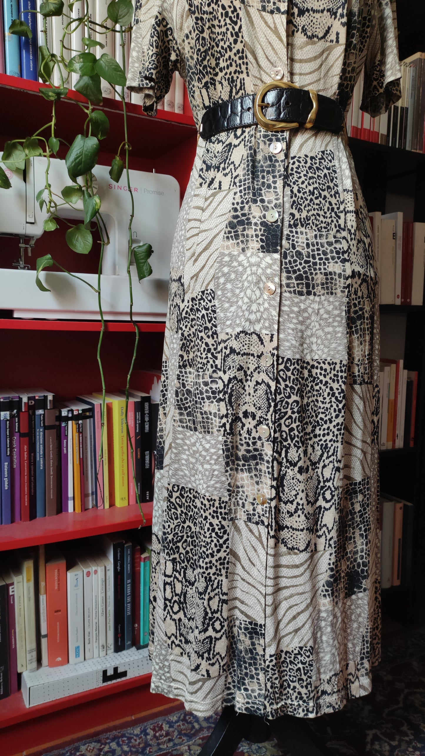 Abito Vladim animalier patchwork