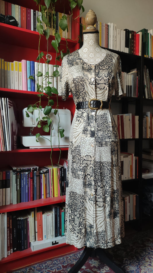 Abito Vladim animalier patchwork