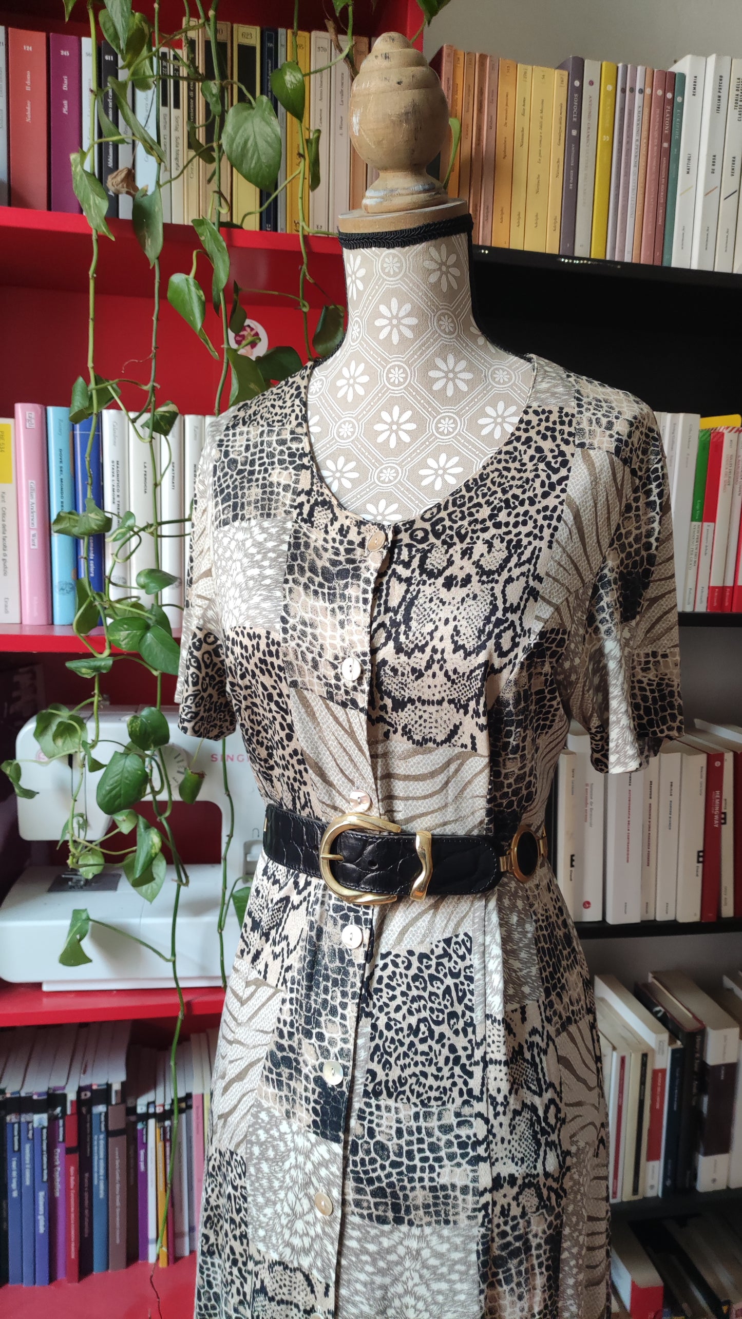 Abito Vladim animalier patchwork