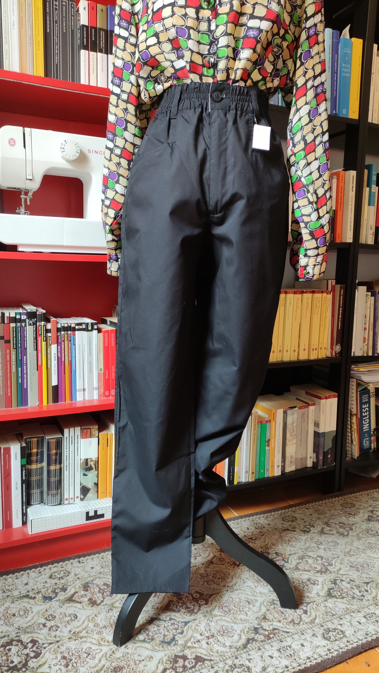 Pantalone nero relaxed fit