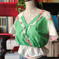 Camicietta crop verde bianca