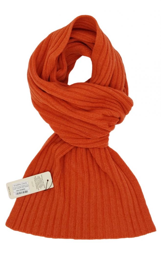 sciarpa a coste in 100% cashmere (15 colori disponibili)