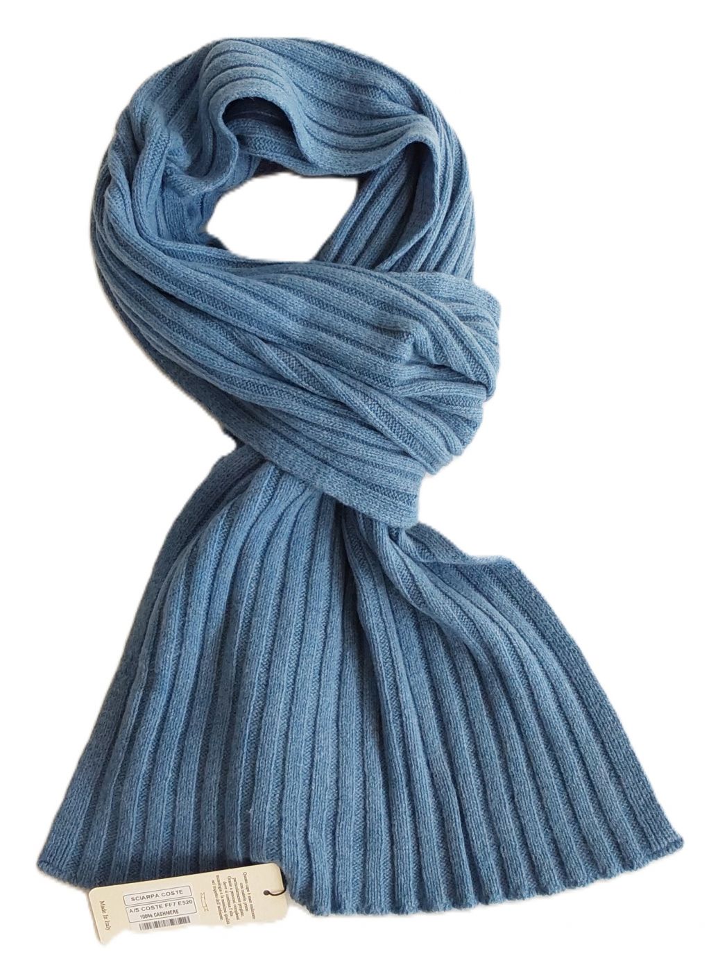 sciarpa a coste in 100% cashmere (15 colori disponibili)