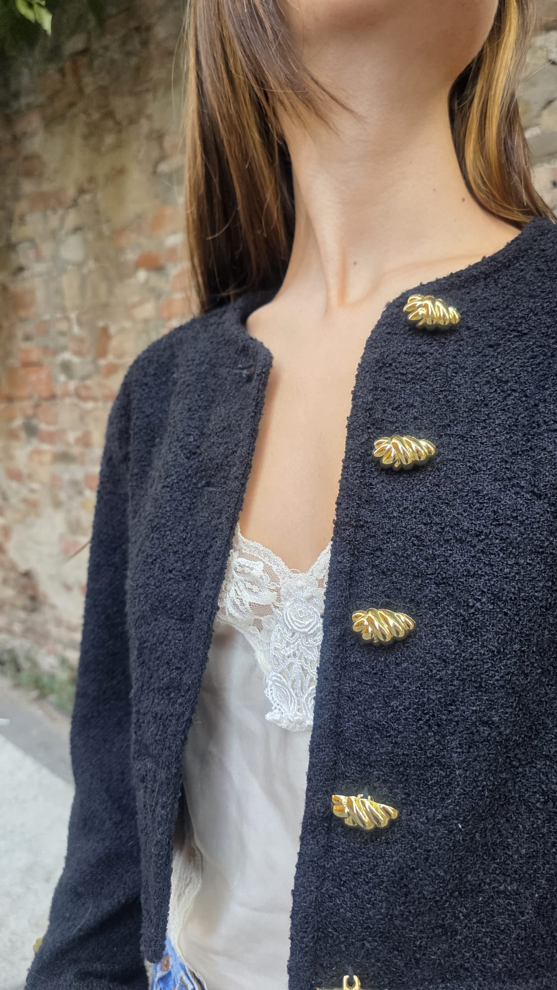 Giacca crop bouclé sartoriale
