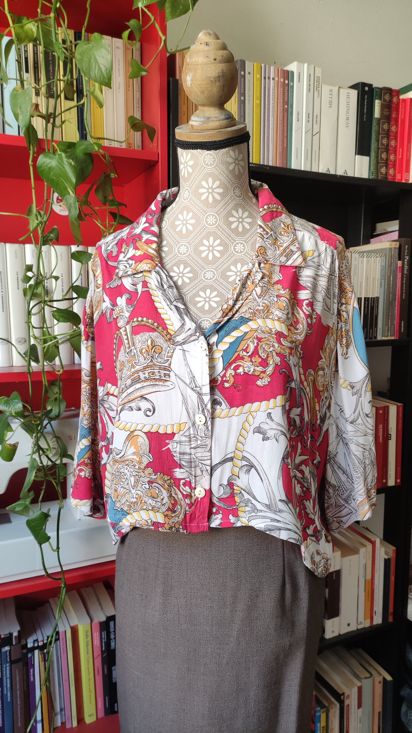 Camicia crop barocca