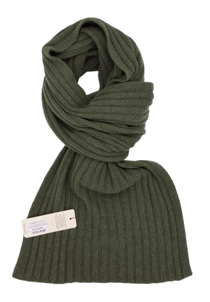 sciarpa a coste in 100% cashmere (15 colori disponibili)